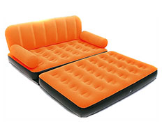کاناپه بادی تختخوابشو جیر نارنجی با پمپ برقی